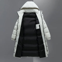 Long Hooded Puffer Coat with Full-Length Zip 3