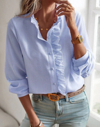 Aimee | Stylish Ruffle Trim Button Blouse 1