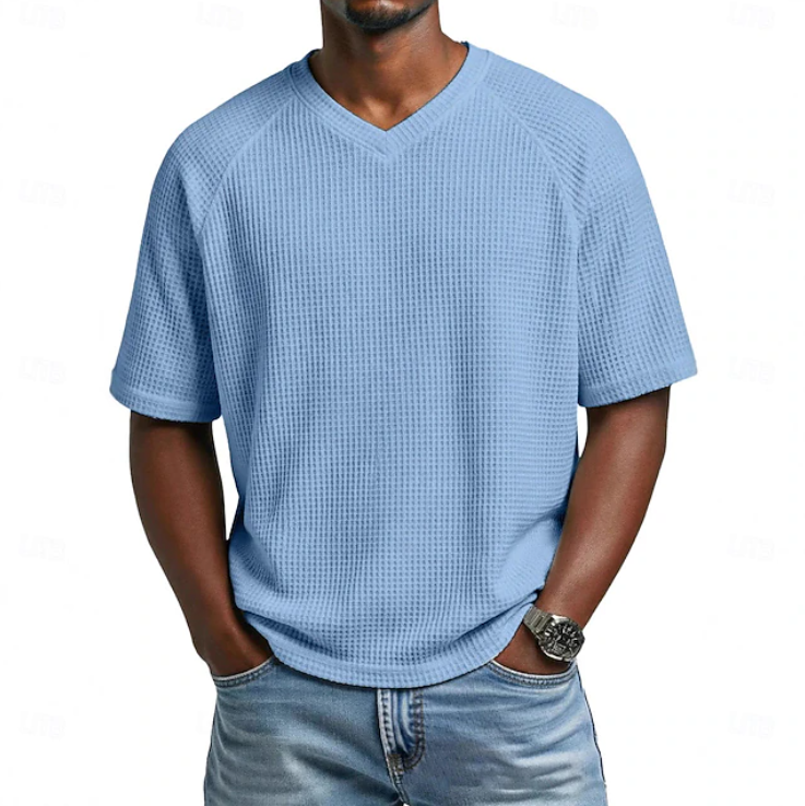 Paul | V-Neck Short Sleeve Waffle Shirt 1