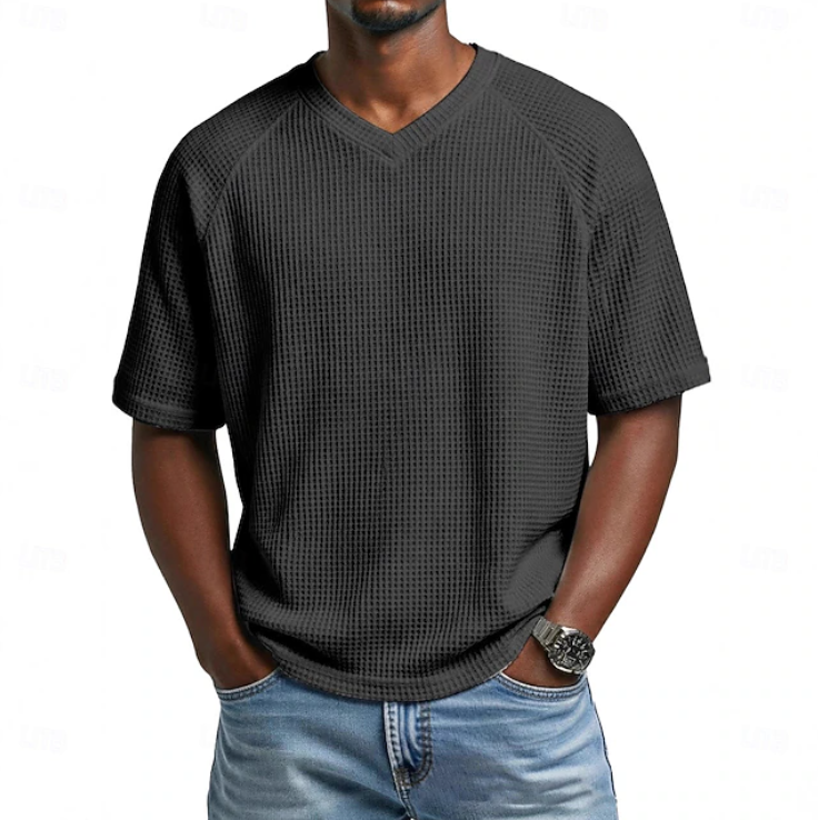 Paul | V-Neck Short Sleeve Waffle Shirt 9
