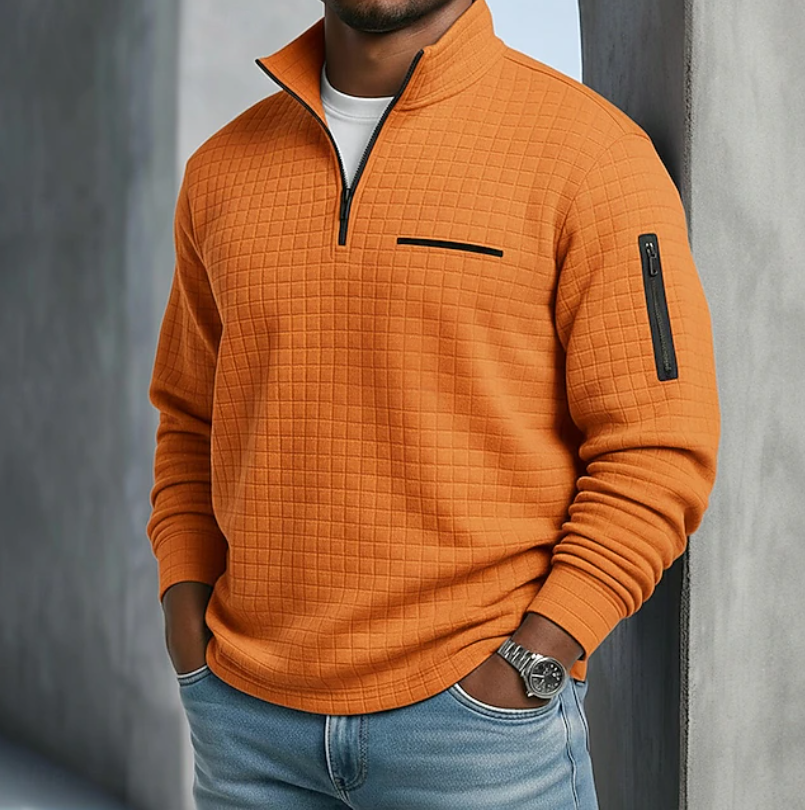 Edward | Casual Long Sleeve Waffle Sweater 1