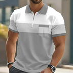 Theo | Casual Zipper Striped Polo Shirt 1