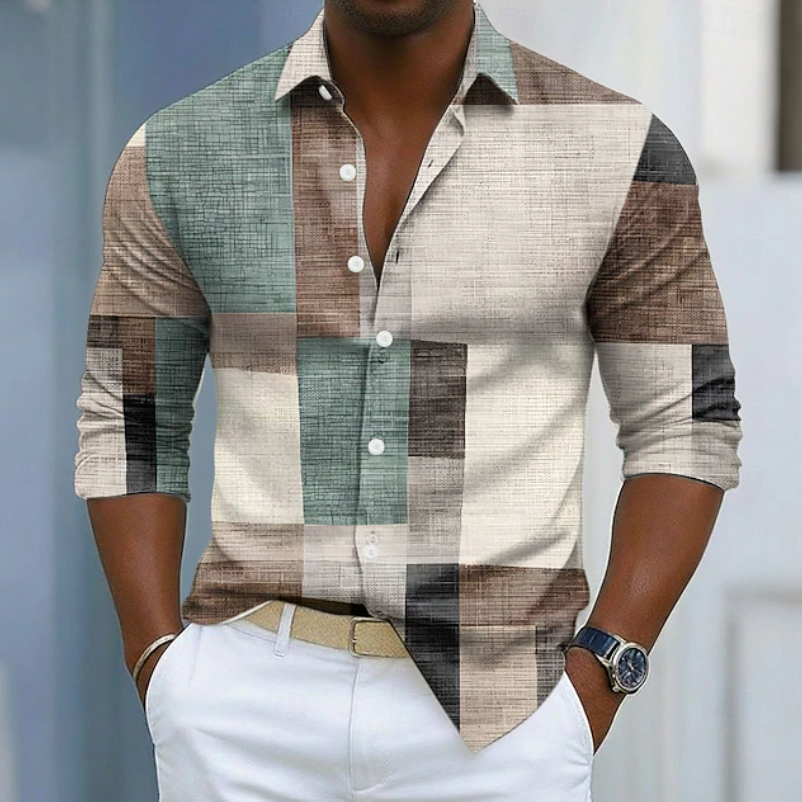 Ashton | Classic Color Block Patchwork Shirt 1