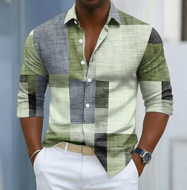 Ashton | Classic Color Block Patchwork Shirt 3