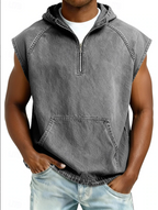 Drake | Stylish Sleeveless Hooded Zip Shirt 5