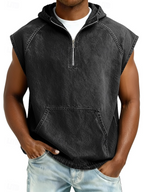 Drake | Stylish Sleeveless Hooded Zip Shirt 4