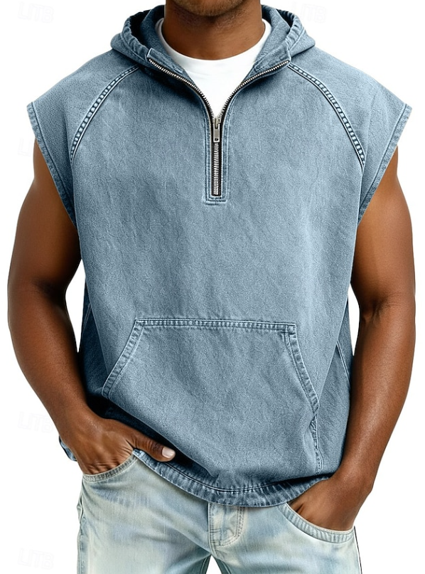 Drake | Stylish Sleeveless Hooded Zip Shirt 2