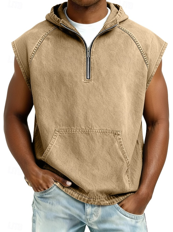 Drake | Stylish Sleeveless Hooded Zip Shirt 1