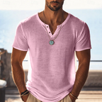 Harvy | Textured Henley V-Neck Summer T-Shirt 2