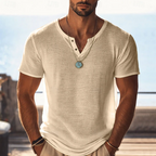 Harvy | Textured Henley V-Neck Summer T-Shirt 3