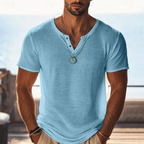Harvy | Textured Henley V-Neck Summer T-Shirt 6