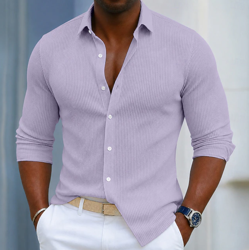 Marco | Slim Fit Textured Henley Wrap Shirt 3