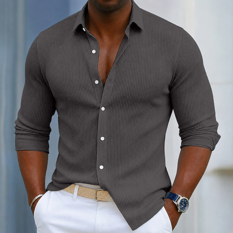 Marco | Slim Fit Textured Henley Wrap Shirt 8