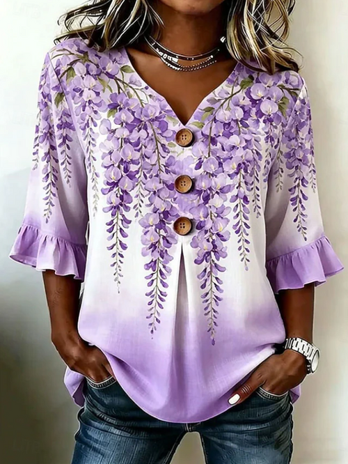 Luna | Bohemian Floral Button Blouse 2
