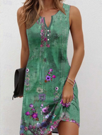 Liora | Bohemian Floral Sleeveless Tunic Dress 3