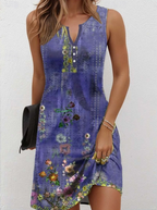 Liora | Bohemian Floral Sleeveless Tunic Dress 1