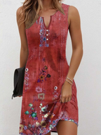 Liora | Bohemian Floral Sleeveless Tunic Dress 2