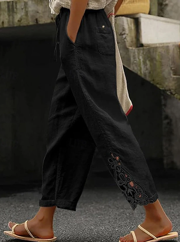 Isobel | Stylish Embroidered Wide-Leg Pants 3