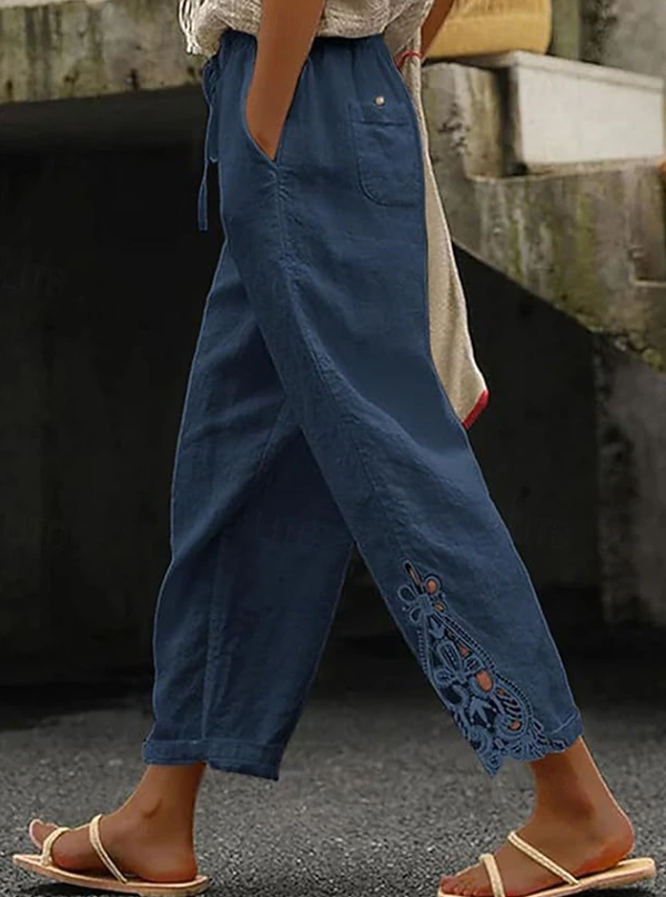 Isobel | Stylish Embroidered Wide-Leg Pants 2