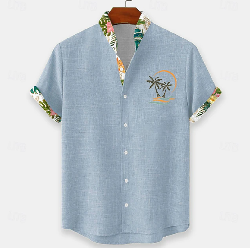 Finnian | Palm Embroidery Short Sleeve Shirt 3