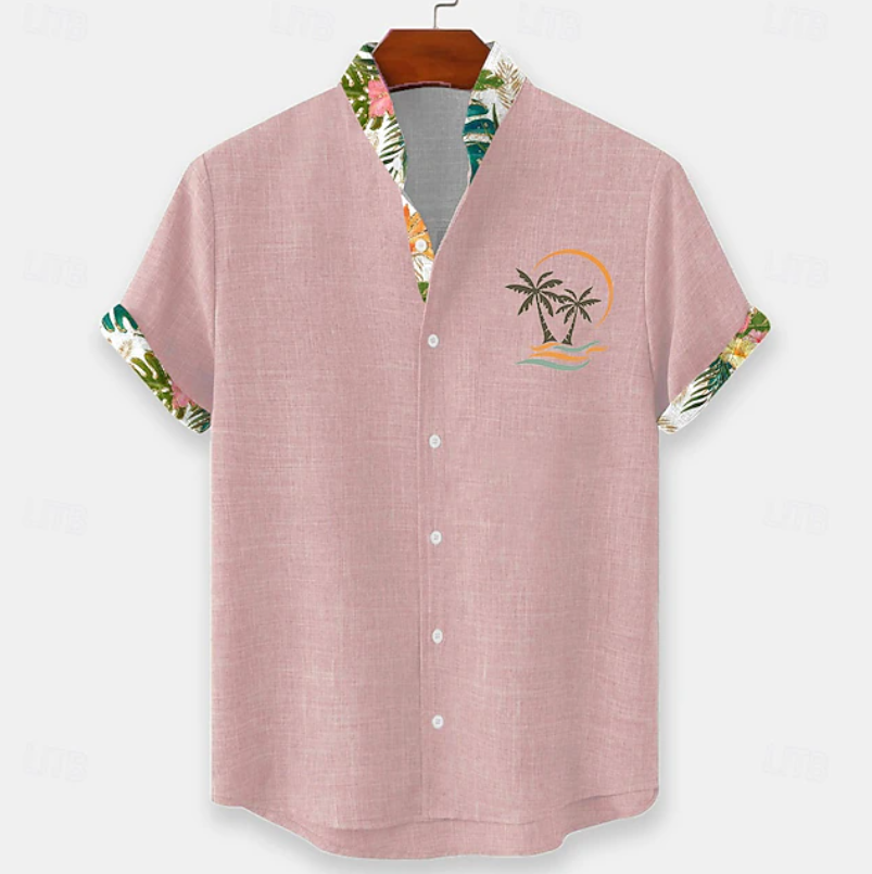 Finnian | Palm Embroidery Short Sleeve Shirt 1