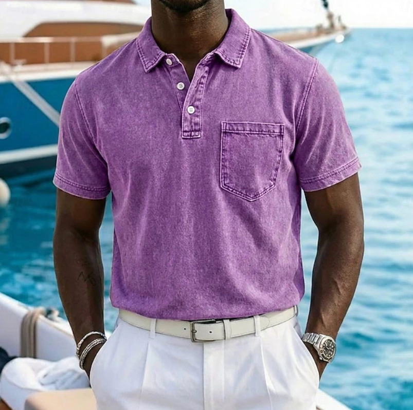 Valerio | Casual Washed Pocket Polo Shirt 8