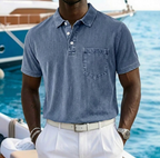 Valerio | Casual Washed Pocket Polo Shirt 6