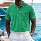 Valerio | Casual Washed Pocket Polo Shirt 5
