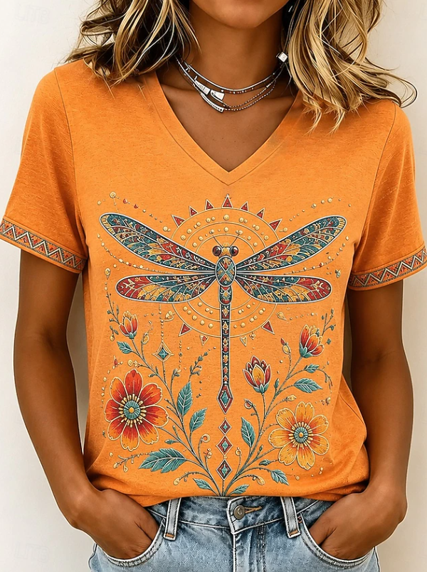 Mariselle | Casual Printed V-Neck Top 3