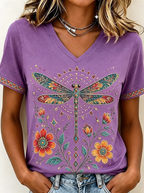 Mariselle | Casual Printed V-Neck Top 2