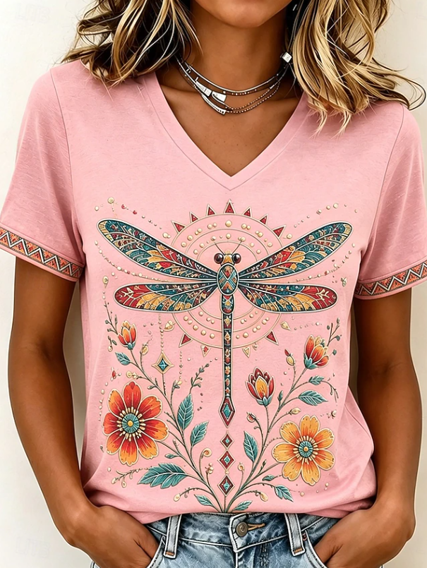 Mariselle | Casual Printed V-Neck Top 1