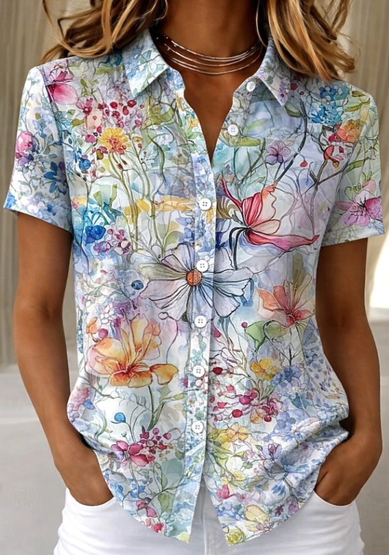 Amelie | Casual Floral Button-Up Shirt 2
