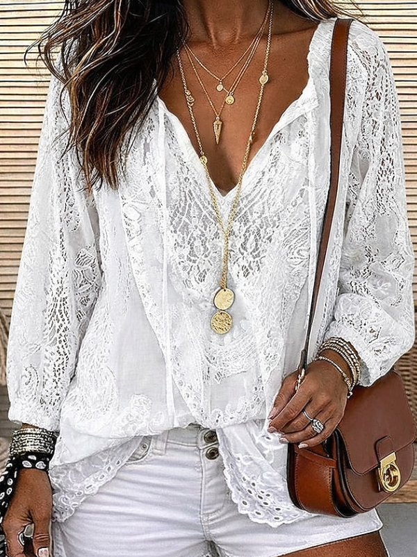 Amara | Boho Lace V-Neck Kimono Cardigan Top 3