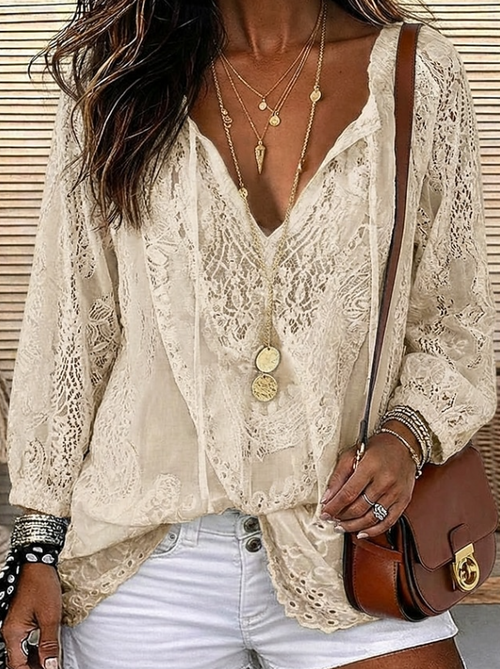 Amara | Boho Lace V-Neck Kimono Cardigan Top 2