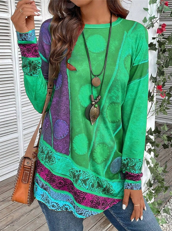 Zaria | Boho Floral Long Sleeve Tunic Top 3