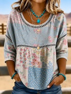 Alina | Boho Embroidered Everyday V-Neck Top 1