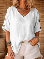 Nadine | Classic V-Neck Batwing Sleeve Blouse 5