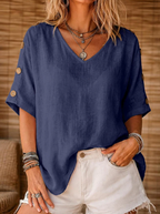 Nadine | Classic V-Neck Batwing Sleeve Blouse 6