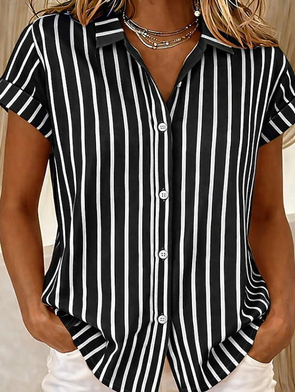 Pippa | Short Sleeve Striped Vintage Shirt 2
