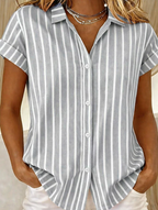 Pippa | Short Sleeve Striped Vintage Shirt 1
