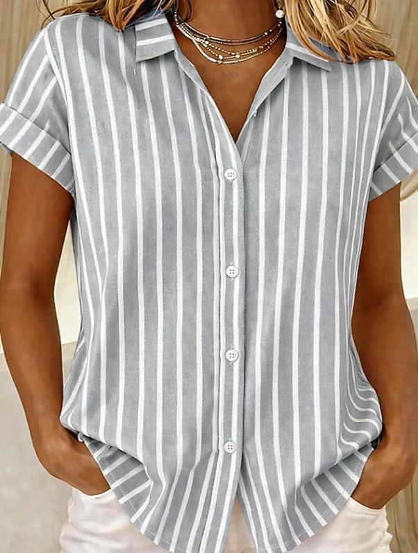 Pippa | Short Sleeve Striped Vintage Shirt 1