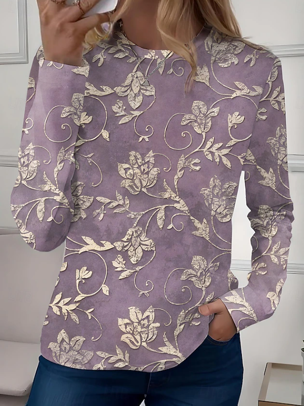 Robyn | Casual Long Sleeves Crew Neck Floral Shirt 6
