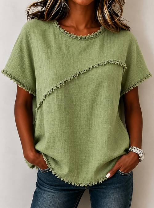 Ailsa | Casual Asymmetrical Stitch Top 2