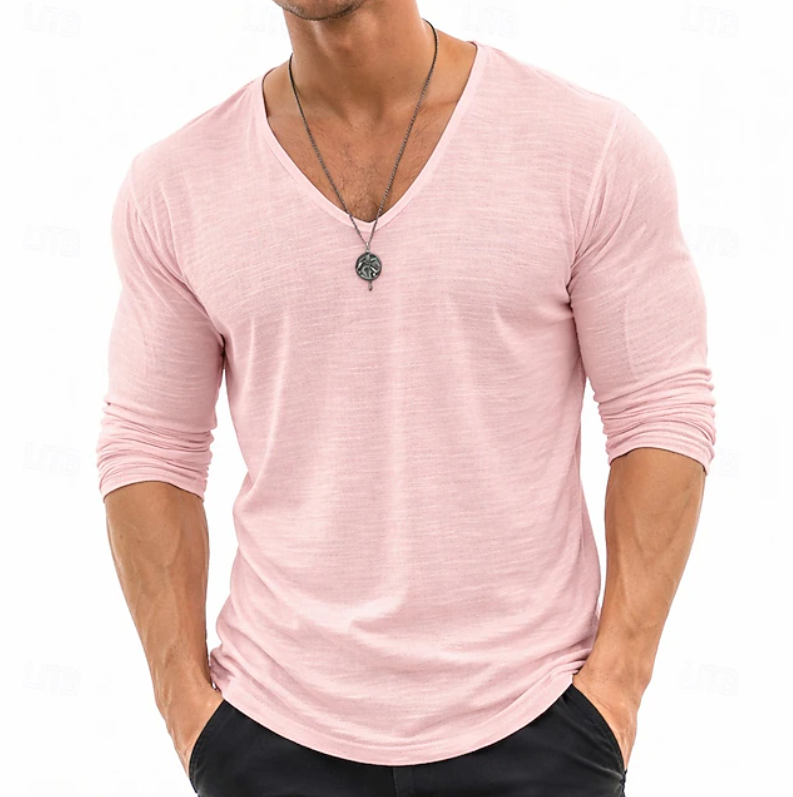 Ethan | Slim Fit V-Neck Henley Long Sleeve Shirt 5