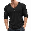 Ethan | Slim Fit V-Neck Henley Long Sleeve Shirt 6