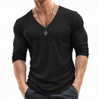 Ethan | Slim Fit V-Neck Henley Long Sleeve Shirt 6