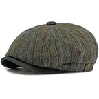 Dorian | Classic Striped Tweed Flat Cap 1