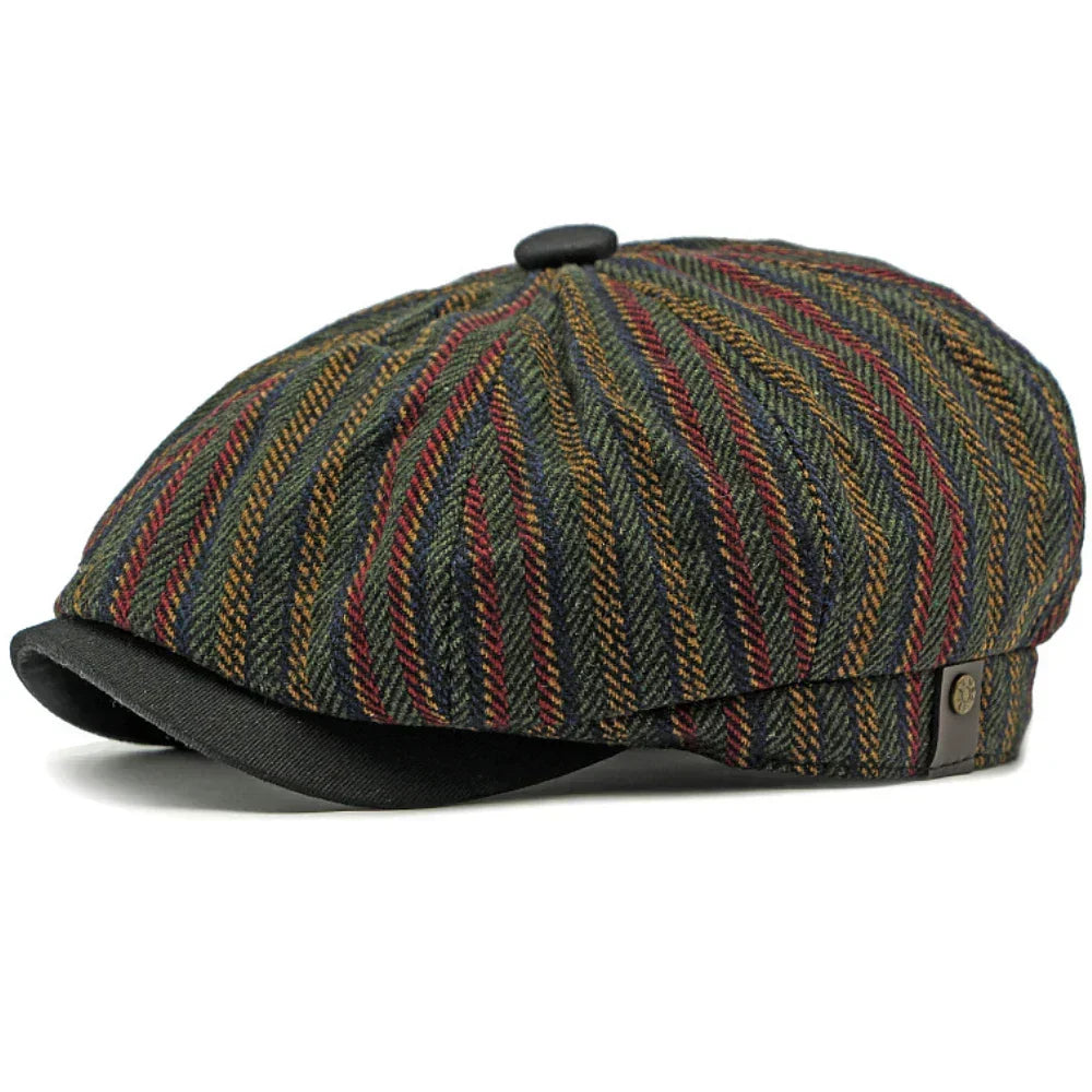 Dorian | Classic Striped Tweed Flat Cap 3