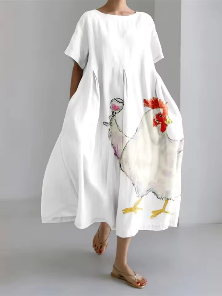 Fenella | Elegant Loose Round Neck Dress 6