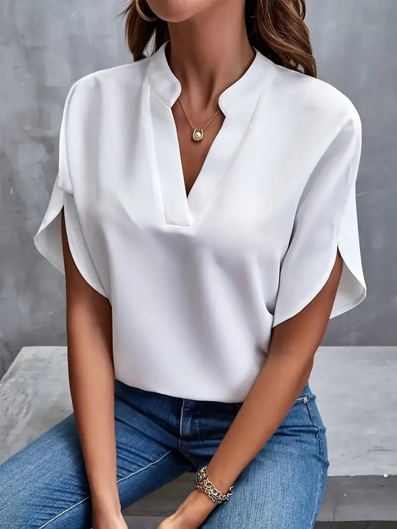 DELIA | SOFT ELEGANT V-NECK BLOUSE 1